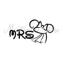 Mrs. Bride Minnie Mouse Disney Wedding Silhouette SVG