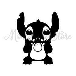 Cute Scared Face Stitch Cartoon Character SVG