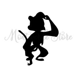 Disney Aladdin Monkey Abu Silhouette Vector SVG