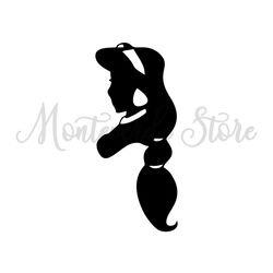 Disney Princess Jasmine Head Silhouette Vector SVG