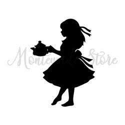Alice Holding a Tea Pot Alice's Adventure In Wonderland SVG