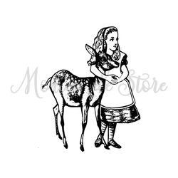 The Fawn And Alice In Wonderland Silhouette SVG