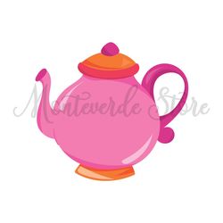 Alice Tea Party Pink Tea Pot Alice In Wonderland SVG