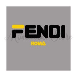 Fendi Roma Black Yellow Logo SVG, Fendi Logo SVG, Fashion Brand Logo SVG, Roma SVG, Famous Brand Logo 12