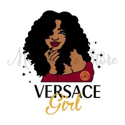 Versace Black Girl Logo SVG, Versace Girl SVG, Versace Logo SVG, Logo SVG, Fashion Logo SVG, Brand81