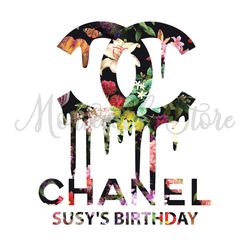 Coco Chanel Floral Dripping Logo PNG, Susy's Birthday Chanel PNG, Chanel SVG, Logo SVG SVG103