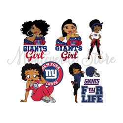 GIANTS FOOTBALL SVG, Black Girl Ny Svg, Sport Svg, Betty Boop Svg, New York Giants Heart Svg, KC New York Giants Design