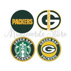 Green Bay Packers Round Logo SVG, Starbucks Packers Logo SVG, Sport Logo SVG, NFL Fan SVG Cut Files