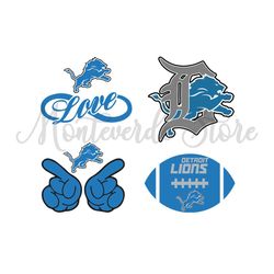 Detroit Lions Logo SVG, Love Detroit Lions SVG, Hand Two Detroit Lions SVG, NFL SVG, Sport Teams Logo SVG