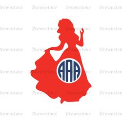 Princess Red Silhouette Monogram SVG