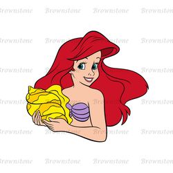 Princess Ariel Holding A Conch Shell SVG