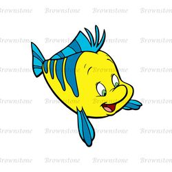 Disney The Little Mermaid Flounder Fish SVG Vector