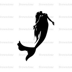 Little Mermaid Princess Ariel Disney Cartoon Silhouette SVG