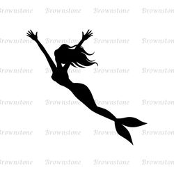 Little Mermaid Ariel Waving Hands Silhouette Vector SVG