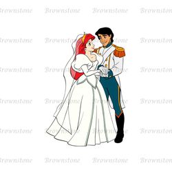 Prince Eric and Princess Ariel The Little Mermaid Wedding Scene PNG