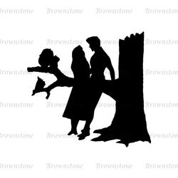 Prince Phillip and Aurora Friends Under The Tree Silhouette SVG