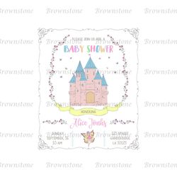 Cinderella Baby Shower Castle Card Design Design SVG