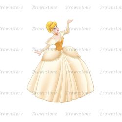 Disney Cinderella Princess in Yellow Dress PNG