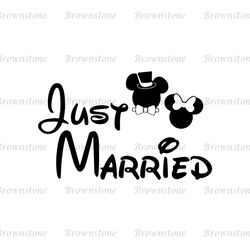 Just Married Disney Bride Groom Mouse Wedding SVG