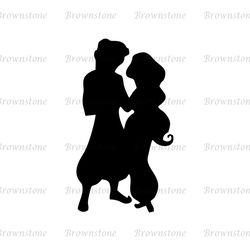 Aladdin and Jasmine Disney Cartoon SVG Silhouette