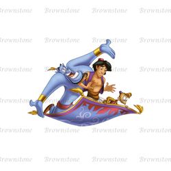 Aladdin Genie Abu on The Flying Carpet PNG Sublimation