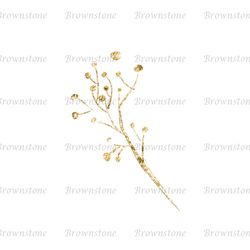 Diamond Gold Flower Branch Alice In Wonderland Tea Party PNG