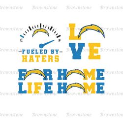 Fueled By The Haters Chargers SVG, Love Chargers SVG, Los Angeles Chargers Svg, NFL Team Logo SVG