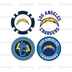 Los Angeles Chargers Rounds Logo SVG, Chargers Logo SVG, Sport Fan Clip Art Silhouette Sublimation
