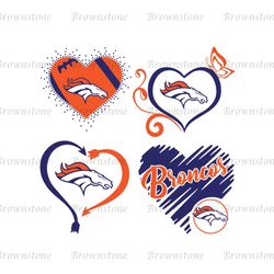 Denver Broncos SVG, Heart Shape Logo Broncos SVG, Broncos Football Teams SVG, NFL Sport Teams Logo SVG