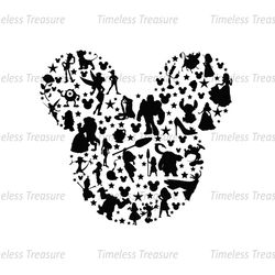 Mickey Head Monogram Walt Disney Characters SVG
