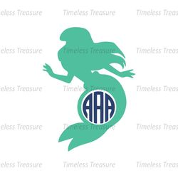 Disney Princess Ariel Monogram SVG Silhouette