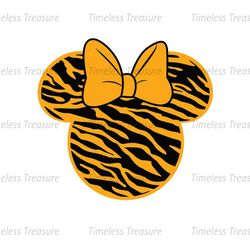 Minnie Mouse Tiger Pattern Head SVG