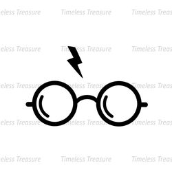 Harry Potter Lightning Bolt Glasses Silhouette Vector