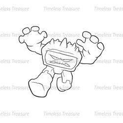 Disney Cartoon Toy Story Character Rock Monster Chunk Toy Silhouette SVG