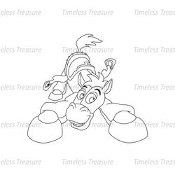 Disney Cartoon Toy Story Character Bullseye Horse Toy Silhouette Vector SVG