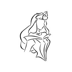 Disney Sleeping Beauty Princess Aurora Outline SVG