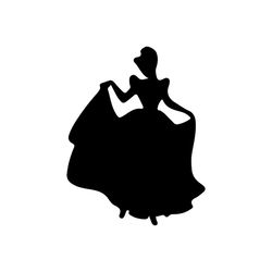 Cinderella Disney Princess Cartoon Character Silhouette SVG