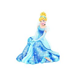 Disney Cartoon Twinkling Princess Cinderella Sitting PNG