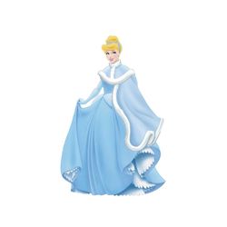Princess Cinderella in Winter Dress Disney Cartoon PNG