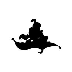 Disney Aladdin and Jasmine On The Flying Carpet Silhouette SVG