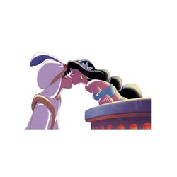 Aladdin & Jasmine Kissing Scene Disney Cartoon PNG