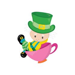 Patrick Day Alice In Wonderland Tea Party Clipart SVG