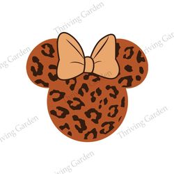 Minnie Mouse Leopard Pattern Head SVG