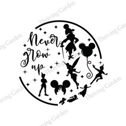 Never Grow Up Peter Pan & Tinker Bell Disney SVG