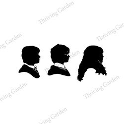 The Golden Trio Year 2 Harry Potter Silhouette Vector SVG