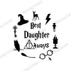 Round Deathly Hallows Symbol Best Daughter Always SVG Cut Files
