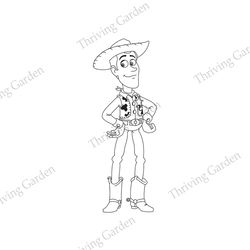 Disney Cartoon Toy Story Character Sheriff Woody Toy Silhouette SVG