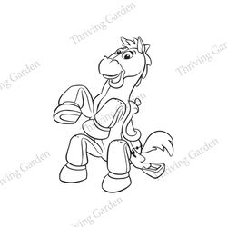 Disney Cartoon Toy Story Character Horse Toy Bullseye Silhouette SVG