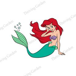 The Little Mermaid Princess Ariel Vector Clipart SVG