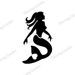 The Little Malibu Mermaid Princess Ariel Silhouette Art SVG